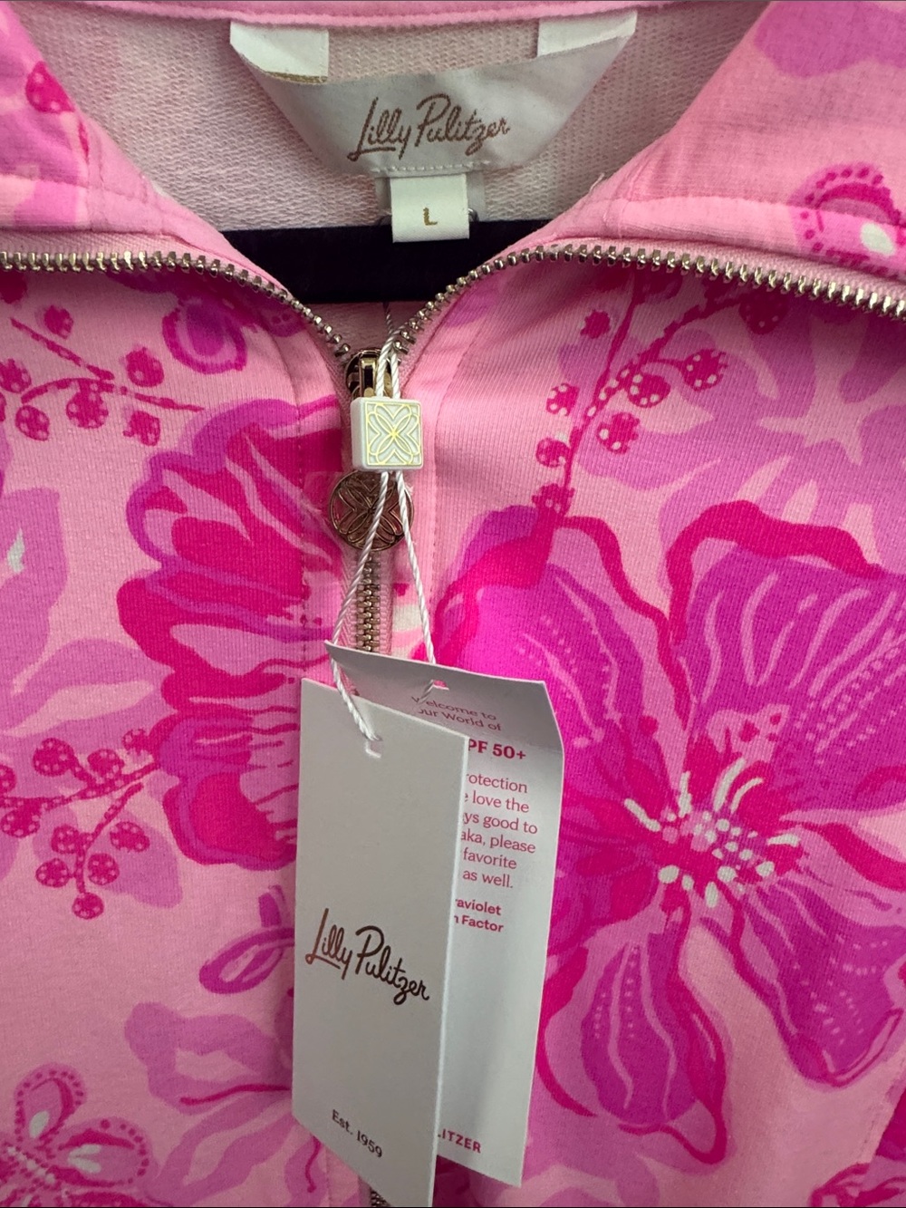 Lilly Pulitzer Pink Floral Zip-Up Jacket NWT - Picture 2 of 4